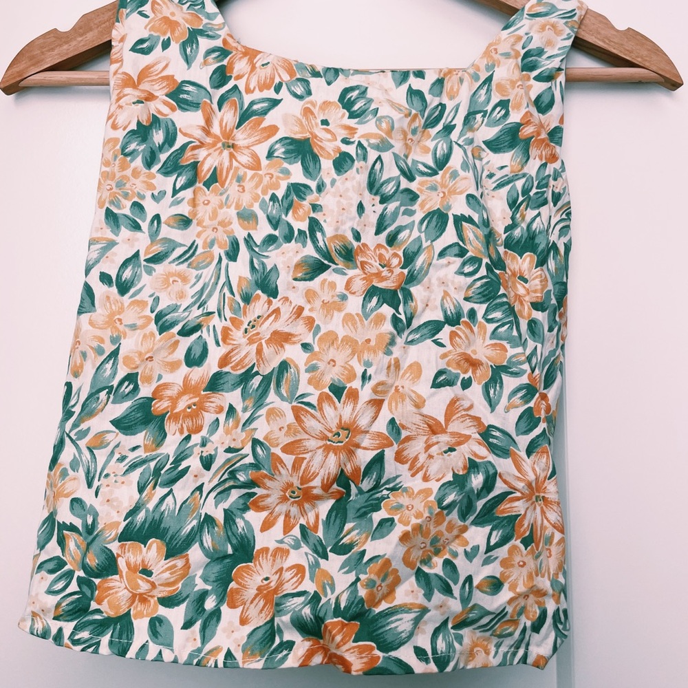 Vintage Tie Back Summer Crop Top